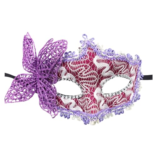 95sCloud-1 Karneval Dekorationen Maskerade Maske Damen, Maskenball Maske Damen Der Oper Maske Augenmaske Sexy Fledermaus Maske Damen für Halloween Karneval Cosplay (Purple, One Size) von 95sCloud-1
