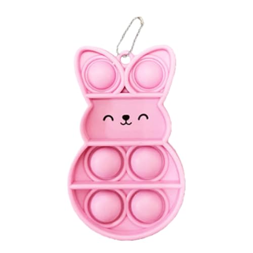 Pop Push It Fidget Toy, Mini Kaninchen Schlüsselbund Toys, Anti Stress Sensorik Pop Figetttoys Spielzeug mit Schlüsselanhänger, Bubble Finger Toys Autismus for ADHS Squeeze Toys Ostern Geschenk (A) von 95sCloud-1