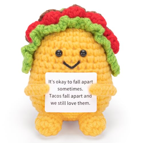 A AIFAMY Positiver Häkel-Taco, lustiger emotionaler Taco, niedliches Häkelkartoffel-Partnerspielzeug mit positiver Karte, lustige Gag-Geschenke für beste Freundin, Geburtstag, Osterkorbfüller A AIFAMY Positiver Häkel-Taco, lustiger emotionaler Taco, niedliches Häkelkartoffel-Partnerspielzeug mit positiver Karte, lustige Gag-Geschenke für beste Freundin, Geburtstag, Osterkorbfüller von A AIFAMY