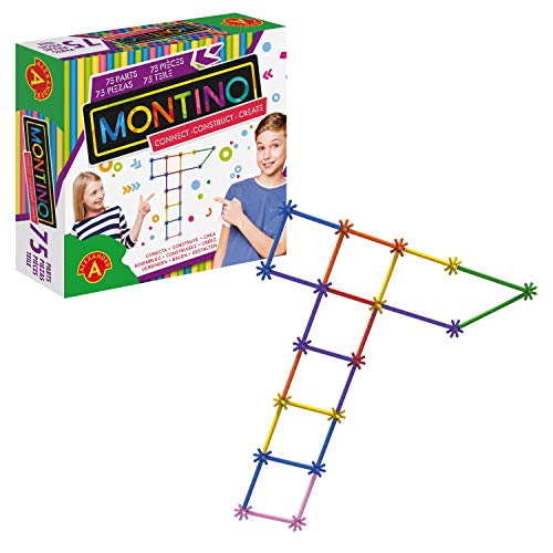 Alexander 2278 - Montino 75 Konstruktionsspielzeug Starter Set, Baukasten mit Stäben und Verbindungen, 75 Teile Spielset mit Kunststoff Elementen, pädagogisches Lernspielzeug für Kinder ab 5 Jahren von A ALEXANDER