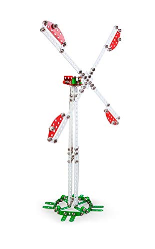 A ALEXANDER 1908 Constructor PRO Windrad 5 in 1 Metall Bausatz Set, 430 Teile Metallbaukasten, Metallbausatz mit XXL Windturbine und Kunststoff Elementen, Konstruktionsspielzeug für Kinder ab 8 Jahren von A ALEXANDER