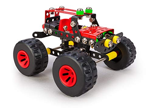A ALEXANDER 2179 Constructor Crusher Monster Truck Metall Bausatz, 199 Teile Metallbaukasten, Metallbausatz mit Auto, Werkzeug und Kunststoff Elementen, Konstruktionsspielzeug für Kinder ab 8 Jahren von A ALEXANDER