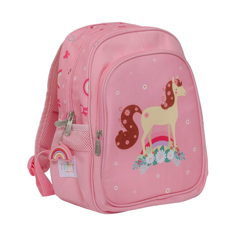 Kinderrucksack HORSE (27x32x15) in rosa von A Little Lovely Company