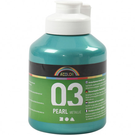 A-Color Acrylfarbe, grün, 03 - metallic, 500ml von A-color