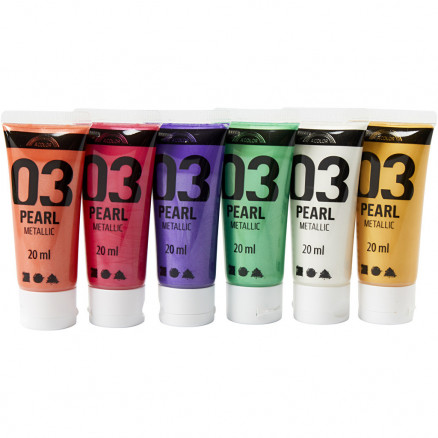 A-Color Acrylfarbe, Ergänzungsfarben, 03 - metallic, 6x20ml A-Color Acrylfarbe, Ergänzungsfarben, 03 - metallic, 6x20ml von A-color