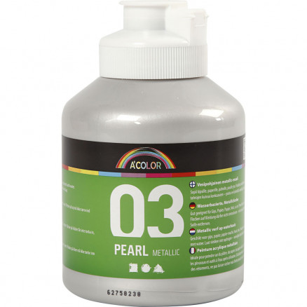 A-Color Acrylfarbe, silber, 03 - metallic, 500ml von A-color