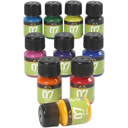 A-Color Glas-/Porzellanfarbe, Sortierte Farben, 10x30 ml/ 1 Pck A-Color Glas-/Porzellanfarbe, Sortierte Farben, 10x30 ml/ 1 Pck von A-color