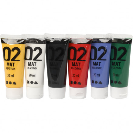 A-Color Acrylfarbe, Standardfarben, 02 - matt, 6x20ml von A-color