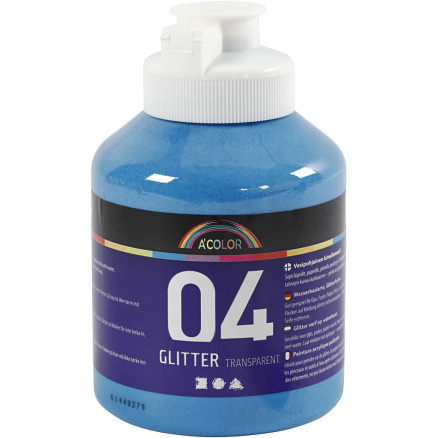 Glitter-Acrylfarbe, Blau, 500 ml/ 1 Fl. Glitter-Acrylfarbe, Blau, 500 ml/ 1 Fl. von A-color