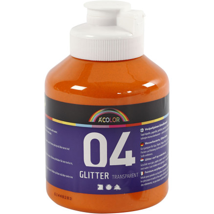 Glitter-Acrylfarbe, Orange, 500 ml/ 1 Fl. Glitter-Acrylfarbe, Orange, 500 ml/ 1 Fl. von A-color