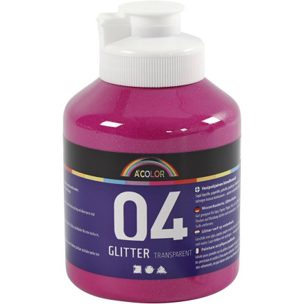 Glitter-Acrylfarbe, Pink, 500 ml/ 1 Fl. Glitter-Acrylfarbe, Pink, 500 ml/ 1 Fl. von A-color