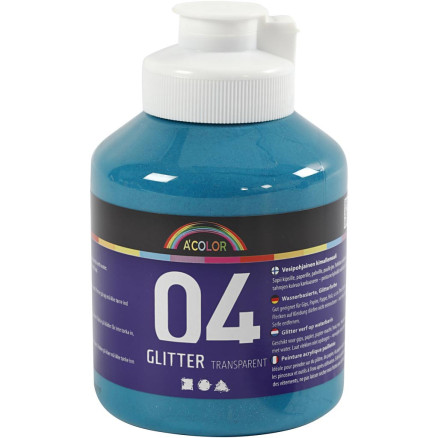 Glitter-Acrylfarbe, Türkis, 500 ml/ 1 Fl. Glitter-Acrylfarbe, Türkis, 500 ml/ 1 Fl. von A-color