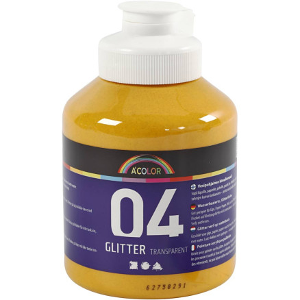 Glitter-Acrylfarbe, Warm gelb, 500 ml/ 1 Fl. Glitter-Acrylfarbe, Warm gelb, 500 ml/ 1 Fl. von A-color
