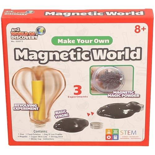 A to Z World of Discovery Magnetic World STEM Science Kit, 3 Experimente, ab 8 Jahren, Zauberpulver- und Giftexperimente von A to Z World of Discovery