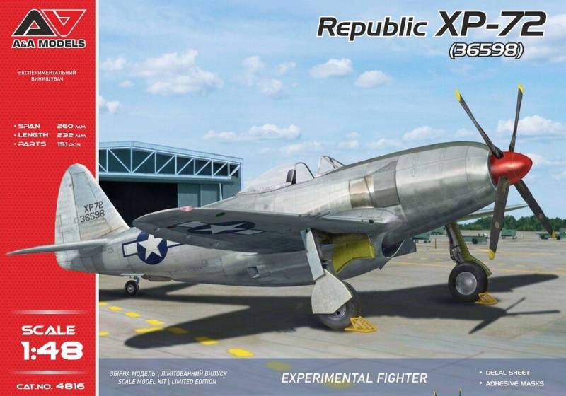 XP-72 experim.fighter (four-bladed prop.) von A&A Models