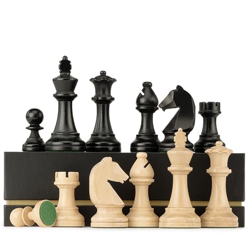 A&A Dreifach Gewichtete Premium-Schachfiguren aus Staunton-Holz mit 2 zusätzlichen Damen – König Höhe 3,75"/9,5 cm A&A Dreifach Gewichtete Premium-Schachfiguren aus Staunton-Holz mit 2 zusätzlichen Damen – König Höhe 3,75"/9,5 cm von A&A