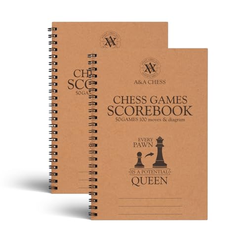 A&A Hochwertiges Schach-Scorebook/Matches, Turnier-Score-Pad / 50 Spiele / 100 Moves / 2 Pack A&A Hochwertiges Schach-Scorebook/Matches, Turnier-Score-Pad / 50 Spiele / 100 Moves / 2 Pack von A&A
