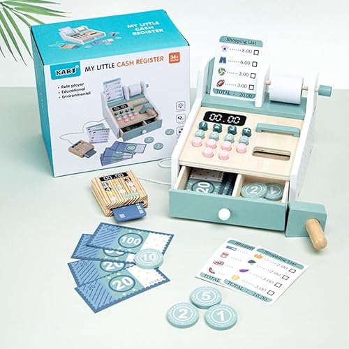 My Little Cash Register – Kinder Spielzeugkasse aus Holz mit Rechenfunktion, Display-Aufdruck, Spielgeld und Einkaufsliste – Rollenspiel ab 36 Monaten My Little Cash Register – Kinder Spielzeugkasse aus Holz mit Rechenfunktion, Display-Aufdruck, Spielgeld und Einkaufsliste – Rollenspiel ab 36 Monaten von A&J Enterprise