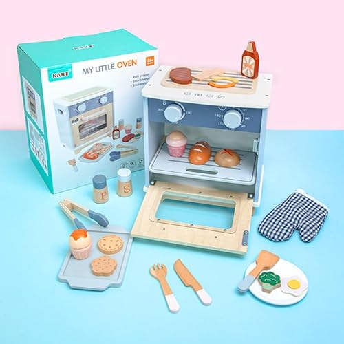 My Little Oven – Holz Spielküche für Kinder | Mini Backofen Spielzeug mit Zubehör, 26x18x28cm | Rollenspiel & Küchenzubehör Set, ab 3 Jahren, EN71 & CE geprüft von A&J Enterprise