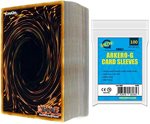 a Yu-Gi-Oh! 100 Karten Sammlung SPARSET -DEUTSCH- (95 Commons, 3 Rares, 2 Holos) + Arkero-G Small Soft Card Sleeves (YuGiOh Kartenhüllen) von a