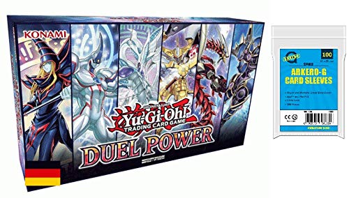 a YuGiOh! Duel Power Box - DUPO | DEUTSCH | Yu-Gi-Oh! Karten NEU | + Arkero-G 100 Small Soft Sleeves japanische Kartenhüllen von a
