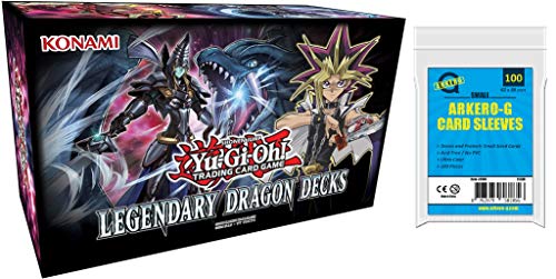 a YuGiOh! Legendary Dragon Decks 3 - LEDD | DEUTSCH | Yu-Gi-Oh! Karten NEU | + Arkero-G 100 Small Soft Sleeves japanische Kartenhüllen von a