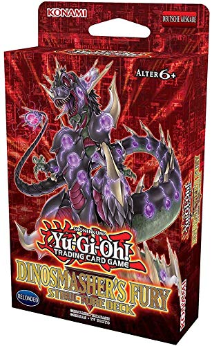 a YuGiOh! Structure Deck Dinosmasher's Fury Reloaded | DEUTSCH | Yu-Gi-Oh! Karten NEU GÜNSTIG | + Arkero-G 50 Small Soft Sleeves japanische Kartenhüllen von Antec