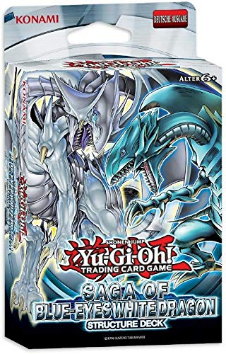 a YuGiOh Structure Deck Saga of Blue-Eyes White Dragon | DEUTSCH | Yu-Gi-Oh! Karten NEU & GÜNSTIG | + Arkero-G 50 Small Soft Sleeves japanische Kartenhüllen von Antec