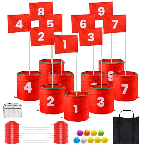 A11N SPORTS Finchley Backyard Golfspiel - Tragbarer 9- oder 6-Loch-Hof-Golfplatz für Indoor-, Strand- oder Outdoor-Spielen - Ultimatives Hinterhof-Golfspiel für Jugendliche und Erwachsene von A11N SPORTS