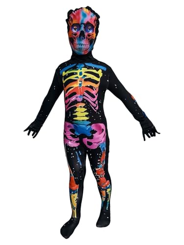 A2Z 4 Kids Jungen Mädchen Neon Skelett Kostüm Halloween - Neon Skelett Kostüm 3-5 von A2Z 4 Kids