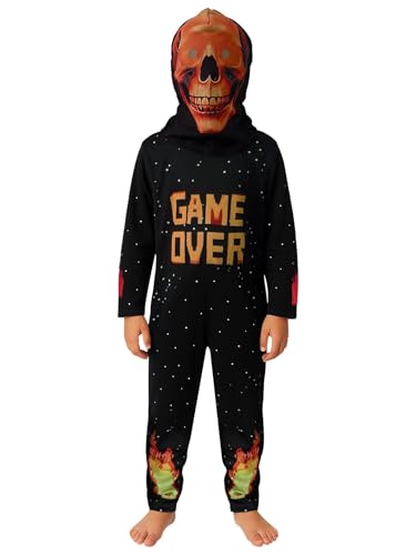 A2Z 4 Kids Skelett-Kostüm für Jungen und Mädchen, Halloween-Kostüm mit Totenkopf-Kapuzenmaske, Skelett-Kostüm 9–11 von A2Z 4 Kids