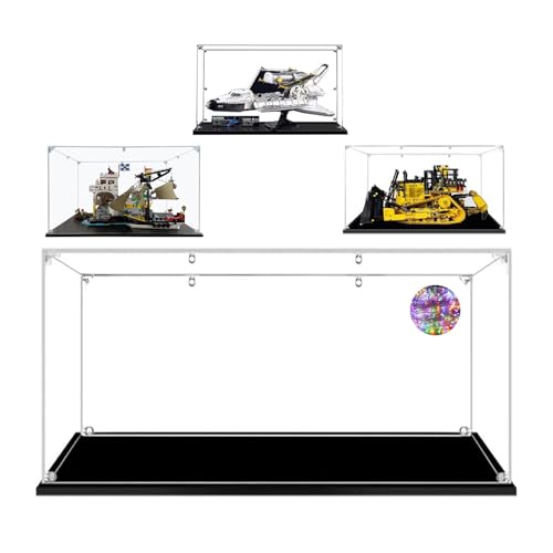 AAABOX 60x40x30cm Vitrine Groß,3mm Dick Transparente Acryl Staubdichte Schaukasten für Lego Katze D11 Bulldozer 42131 Space Shuttle Discovery 10283 und 71797 21351 von AAABOX