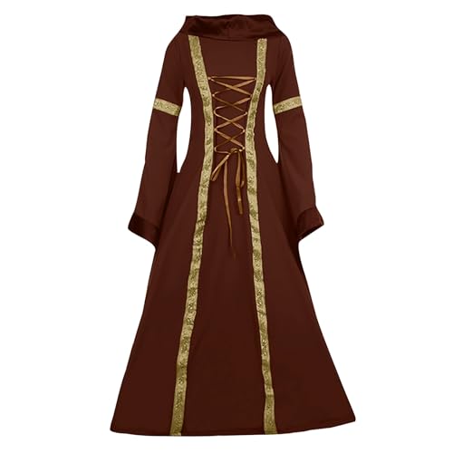 AACH Festliche Kleider für Damen Winter Gothic Kleidung Mittelalterliches Kostüm Maxi Hexenkleid mit Kapuze Mantel Viktorianisches Kleid Halloween Karneval Verbandkleid Cosplay Partykleid AACH Festliche Kleider für Damen Winter Gothic Kleidung Mittelalterliches Kostüm Maxi Hexenkleid mit Kapuze Mantel Viktorianisches Kleid Halloween Karneval Verbandkleid Cosplay Partykleid von AACH