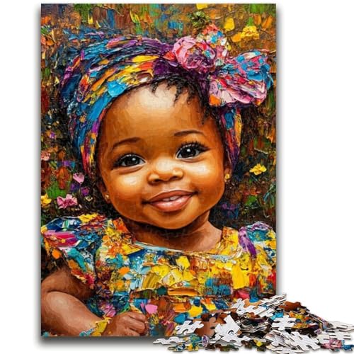 1000-teiliges Puzzle „Afrikanisches kleines Mädchen“ für Erwachsene und Jugendliche, entspannendes intellektuelles Lernspielzeug, Geburtstagsgeschenk, Geschenke, Wandkunst (38x26cm) von AADSAZA