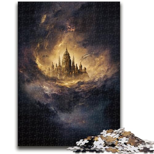 1000-teiliges Puzzle „Schloss in den Wolken“ für Erwachsene und Jugendliche, Lernspielzeug, Familienspiele mit passendem Poster und Quizblatt (50x75cm) von AADSAZA