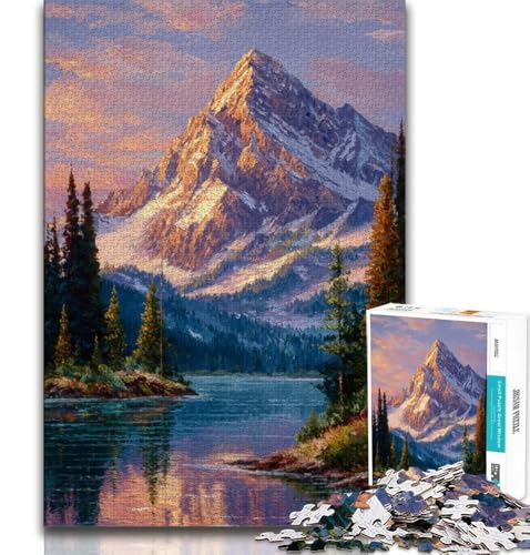 1000-teiliges Puzzle für Erwachsene, Berge und Flusslandschaft, pädagogisches Familienspiel, Wanddekoration, einzigartige Geburtstags (75x50cm) von AADSAZA