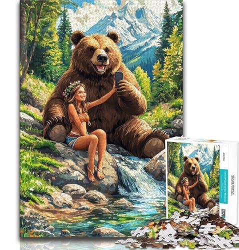 1000-teiliges Puzzle für Erwachsene, Braunbär und kleines Mädchen, Lernspiele, Heimdekoration, ganze Familie (75x50cm) von AADSAZA