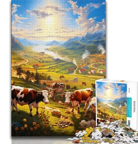1000-teiliges Puzzle für Erwachsene und Jugendliche, Bauernhoftiere, Lernspielzeug, Familienspiele, einzigartige Geburtstags- und Geschenkideen (38x26cm) von AADSAZA