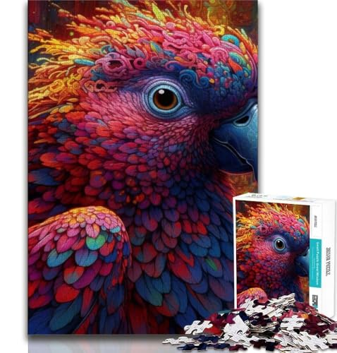 1000-teiliges Puzzle für Erwachsene und Jugendliche, Fantasy-Papagei, Kohlekunst, Staycation, Zeitvertreib für die Heimdekoration (38x26cm) von AADSAZA