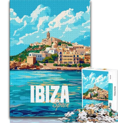1000-teiliges Puzzle für Erwachsene und Jugendliche, Ibiza-Reise nach Spanien, anspruchsvolles Spiel und Lernspiel für die ganze Familie zum Geburtstag, Weihnachten (38x26cm) von AADSAZA