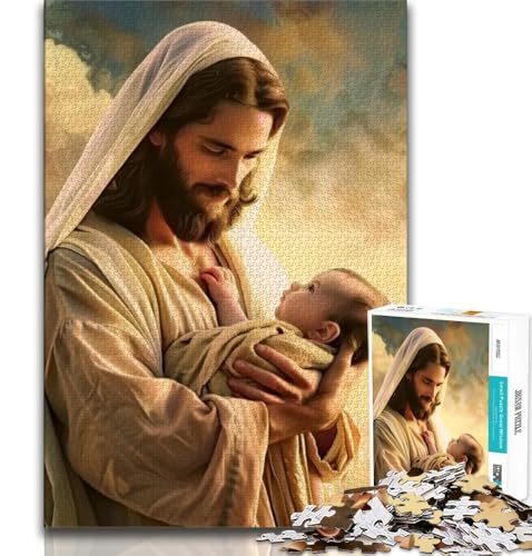 1000-teiliges Puzzle für Erwachsene und Jugendliche, Jesus, Spielzeug, Lernspiele, Stressabbau, tolle Geschenke und Spielzeuge (75x50cm) von AADSAZA