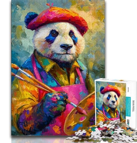 1000-teiliges Puzzle für Erwachsene und Jugendliche, Panda-Maler, Wunschliste zum Stressabbau und Zeitvertreib zu Hause mit dem Weihnachtsmann (38x26cm) von AADSAZA