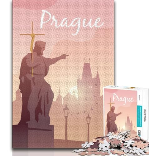 1000-teiliges Puzzle für Erwachsene und Jugendliche, Prag, anspruchsvolles Spiel und Lernspiel für die ganze Familie zum Geburtstag, Weihnachten (75x50cm) von AADSAZA