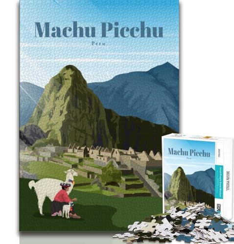 1000-teiliges Puzzle für Erwachsene und Jugendliche, Reise nach Machu Picchu, Lernspielzeug, Familienspiele, die die Liebe zwischen Paaren stärken (38x26cm) von AADSAZA