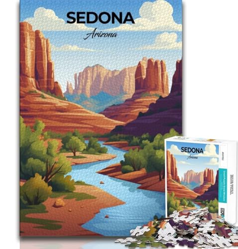 1000-teiliges Puzzle für Erwachsene und Jugendliche, Sedona, Arizona, Reise, anspruchsvolles Spiel und Lernspiel für die ganze Familie zum Geburtstag, Weihnachten (38x26cm) von AADSAZA