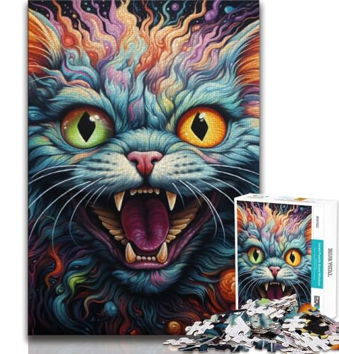 1000-teiliges Puzzle für Erwachsene und Jugendliche, Tiere und Katzen, Stressabbau, Urlaub zu Hause, Zeitvertreib, Eltern-Kind-Interaktion (75x50cm) von AADSAZA