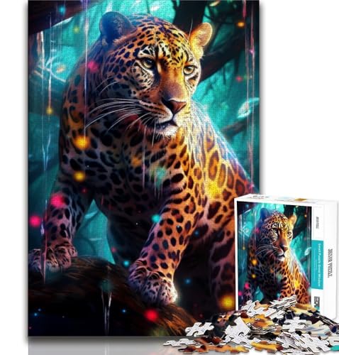 1000-teiliges Puzzle für Erwachsene und Jugendliche, Tierleoparden, lustige Spiele, Wanddekoration, einzigartige Geburtstags (38x26cm) von AADSAZA