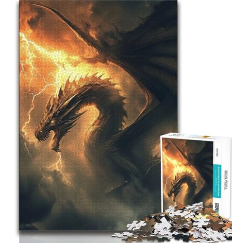 1000-teiliges Puzzle für Erwachsene und Jugendliche, geheimnisvoller Drache, Lernspielzeug, Familienspiele, einzigartige Geburtstags- und Geschenkideen (75x50cm) von AADSAZA