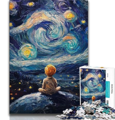 1000-teiliges Puzzle für Erwachsene und Jugendliche „Der kleine Prinz des Nachthimmels“, Lernspielzeug für Familien, Spiele zur Förderung der Liebe zwischen Paaren (38x26cm) von AADSAZA