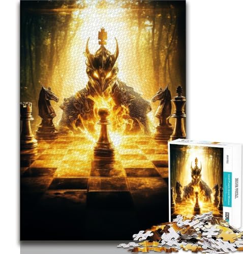 1000-teiliges Puzzle für Erwachsene und Jugendliche. Schach Spielen, anspruchsvolles Spiel und Familienspiel mit passendem Poster und Quizblatt (75x50cm) von AADSAZA